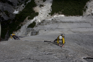 Me high up on Trinidad Sur. Thanks for the great belay David ... © Heiko Wilhelm